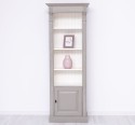 Narrow bookcase with 1 door, open shelf, Directoire Collection