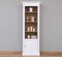 Narrow bookcase with 1 door, open shelf, Directoire Collection