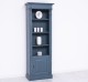 Narrow bookcase with 1 door, open shelf, Directoire Collection