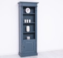 Narrow bookcase with 1 door, open shelf, Directoire Collection