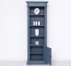 Narrow bookcase with 1 door, open shelf, Directoire Collection