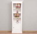 Narrow bookcase with 1 door, open shelf, Directoire Collection