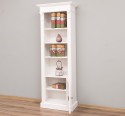 Narrow bookcase with 1 door, open shelf, Directoire Collection