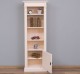 Narrow bookcase with 1 door, open shelf, Directoire Collection