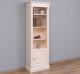 Narrow bookcase with 1 door, open shelf, Directoire Collection