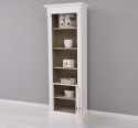 Narrow bookcase with 1 door, open shelf, Directoire Collection