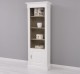 Narrow bookcase with 1 door, open shelf, Directoire Collection