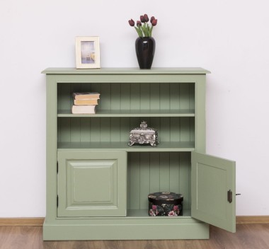 Medium bookcase with 2 doors, 1 shelf