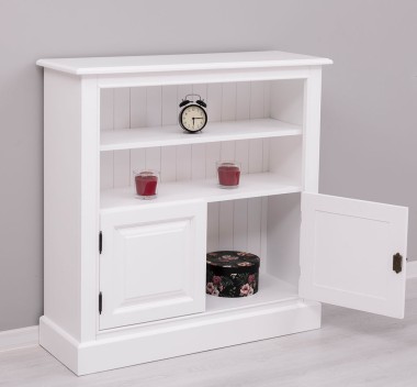 Medium bookcase with 2 doors, 1 shelf