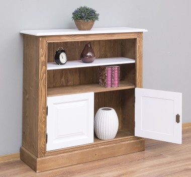 Medium bookcase with 2 doors, 1 shelf