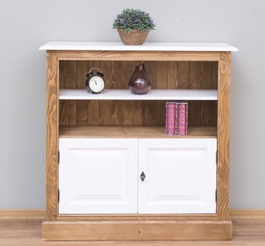 Medium bookcase with 2 doors, 1 shelf