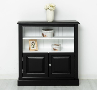 Medium bookcase with 2 doors, 1 shelf