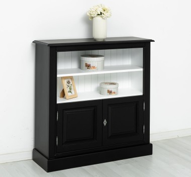 Medium bookcase with 2 doors, 1 shelf