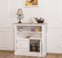 Medium bookcase with 2 doors, 1 shelf, oak top