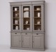 3-door sideboard, 3 BAS drawers + 3 SUP glass doors, Directoire Collection