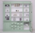 Bookcase with 2 doors, 6 BAS drawers + 2 glass doors, open space SUP