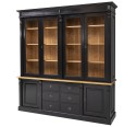 Bookcase with 2 doors, 6 drawers BAS + 4 glass doors