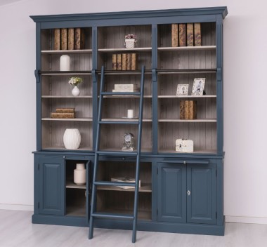 Large bookcase with 4 doors, 1 shelf BAS + triple shelf SUP