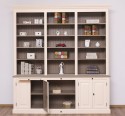 Large bookcase with 4 doors, 1 shelf BAS + triple shelf SUP