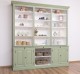 Large bookcase with 4 doors, 1 shelf BAS + triple shelf SUP