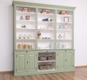 Large bookcase with 4 doors, 1 shelf BAS + triple shelf SUP