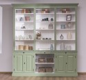 Large bookcase with 4 doors, 1 shelf BAS + triple shelf SUP