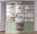 Large bookcase with 4 doors, 1 shelf BAS + triple shelf SUP