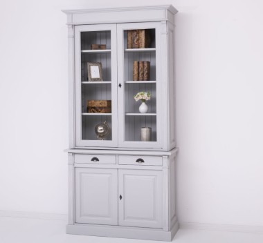 Wardrobe with 2 doors, 2 BAS drawers + 2 SUP glass doors, Directoire Collection