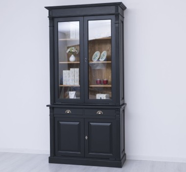 Wardrobe with 2 doors, 2 BAS drawers + 2 SUP glass doors, Directoire Collection