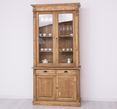 Wardrobe with 2 doors, 2 BAS drawers + 2 SUP glass doors, Directoire Collection