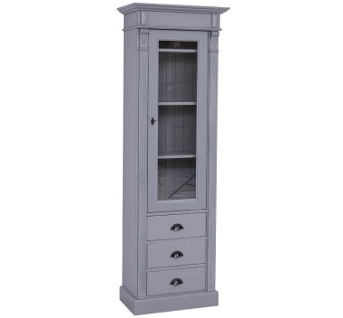 Wardrobe with 1 glass door, 3 drawers, Directoire Collection