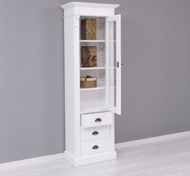 Wardrobe with 1 glass door, 3 drawers, Directoire Collection