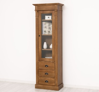 Wardrobe with 1 glass door, 3 drawers, Directoire Collection