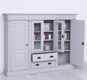 Bookcase with 2 doors + 2 glass doors and 2 drawers