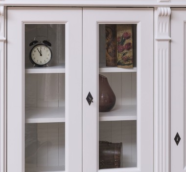 Bookcase with 2 doors + 2 glass doors and 2 drawers