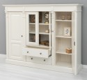 Bookcase with 2 doors + 2 glass doors and 2 drawers