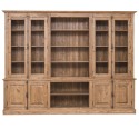 Large bookcase with 4 doors and Cremone, open middle BAS + 4 glass doors, and open middle SUP