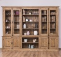 Large bookcase with 4 doors and Cremone, open middle BAS + 4 glass doors, and open middle SUP