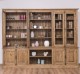 Large bookcase with 4 doors and Cremone, open middle BAS + 4 glass doors, and open middle SUP