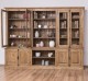 Large bookcase with 4 doors and Cremone, open middle BAS + 4 glass doors, and open middle SUP