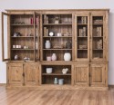 Large bookcase with 4 doors and Cremone, open middle BAS + 4 glass doors, and open middle SUP