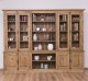 Large bookcase with 4 doors and Cremone, open middle BAS + 4 glass doors, and open middle SUP