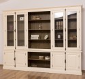 Large bookcase with 4 doors and Cremone, open middle BAS + 4 glass doors, and open middle SUP