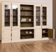 Large bookcase with 4 doors and Cremone, open middle BAS + 4 glass doors, and open middle SUP