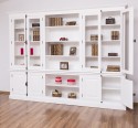 Large bookcase with 4 doors and Cremone, open middle BAS + 4 glass doors, and open middle SUP