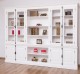 Large bookcase with 4 doors and Cremone, open middle BAS + 4 glass doors, and open middle SUP