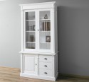 Showcase with 1 door, 3 BAS drawers + 2 SUP glass doors, Directoire Collection