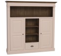 Bookcase with 2 doors, 1 drawer, open shelves