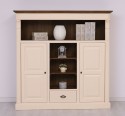 Bookcase with 2 doors, 1 drawer, open shelves