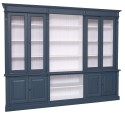 Bookcase with 4 doors, 1 BAS shelf + 4 glass doors, 3 open SUP shelves, Diectoire Collection